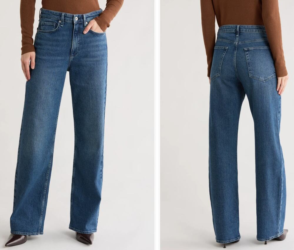 Rag & Bone Lori Mid-rise Wide Leg Jeans Blue 31 waist 32" inseam full length